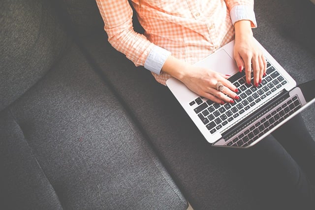 Woman using a laptop